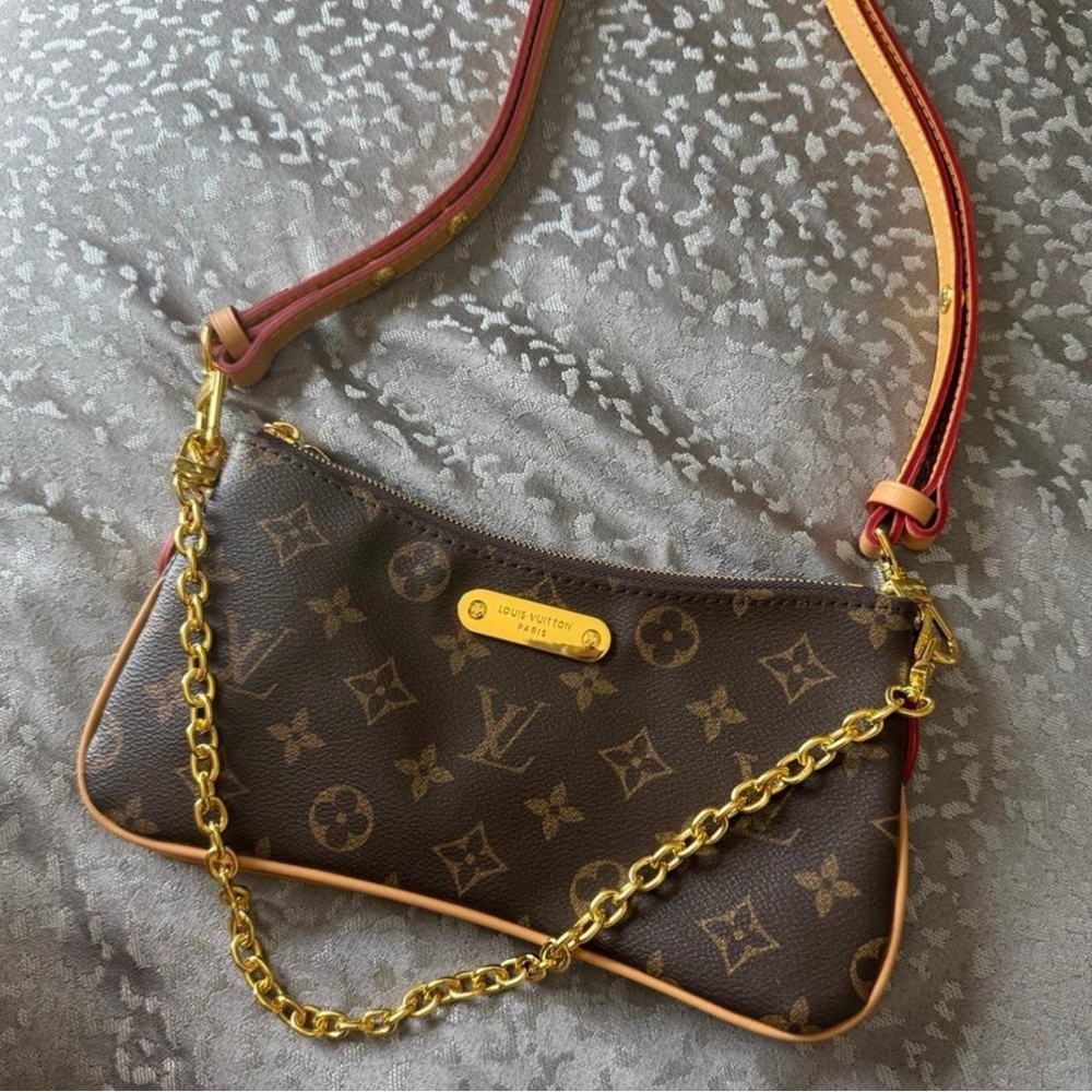 Louis Vuitton Brown Monogram Crossbody Bag with Gold Chain